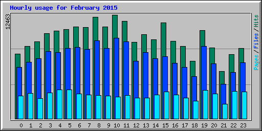 Hourly usage for February 2015