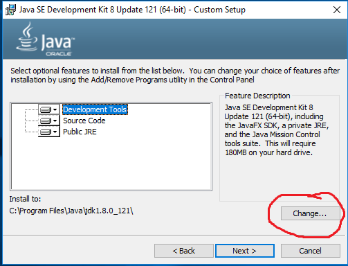 Screen-shot of first JDK install screen